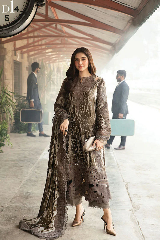 Picture of Maria B - Winter Luxe Collection - LN-1201 - Unstitched - Available at Raja Sahib