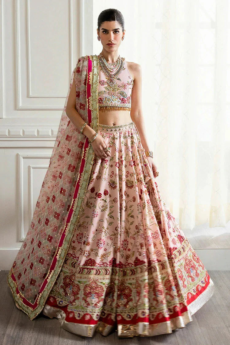 Picture of Crimson - A Beautiful Chaos Wedding Collection - CW24-08 Chinoiserie Lehnga - Unstitched - Available at Raja Sahib