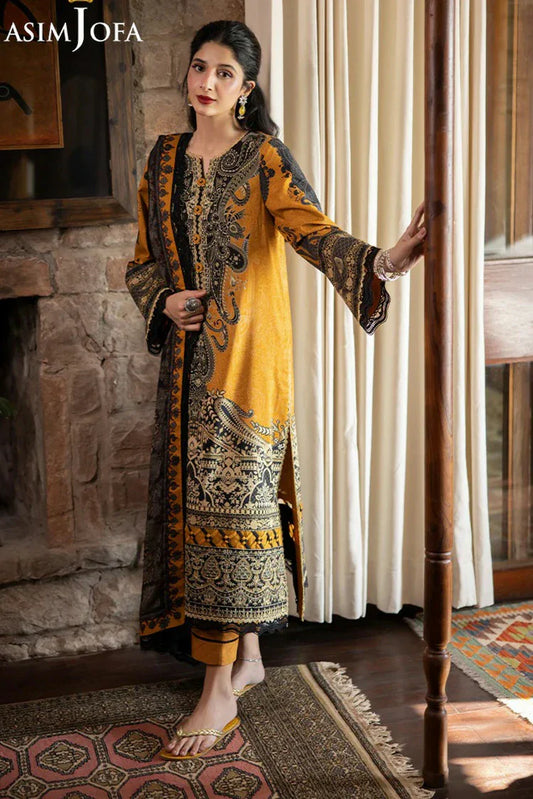 Picture of Asim Jofa - Winter Collection - AJUW-23 EMBROIDERED VISCOSE 3 Pcs - Unstitched - Available at Raja Sahib