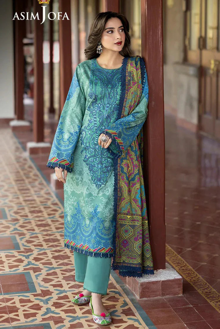 Picture of Asim Jofa - Winter Collection - AJUW-24 EMBROIDERED VISCOSE 3 Pcs - Unstitched - Available at Raja Sahib