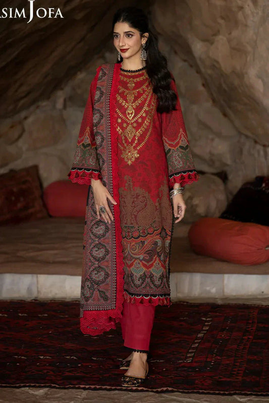 Picture of Asim Jofa - Winter Collection - AJUW-02 EMBROIDERED KHADDAR 3 Pcs - Unstitched - Available at Raja Sahib