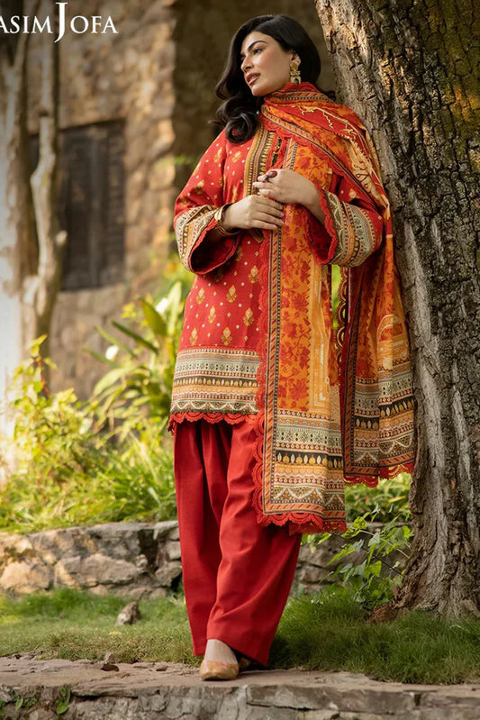 Asim Jofa - Winter Collection - AJUW-47 PRINTED KHADDAR 3 Pcs - Unstitched