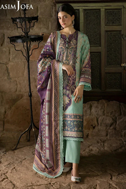 Asim Jofa - Winter Collection - AJUW-57 PRINTED KHADDAR 3 Pcs - Unstitched