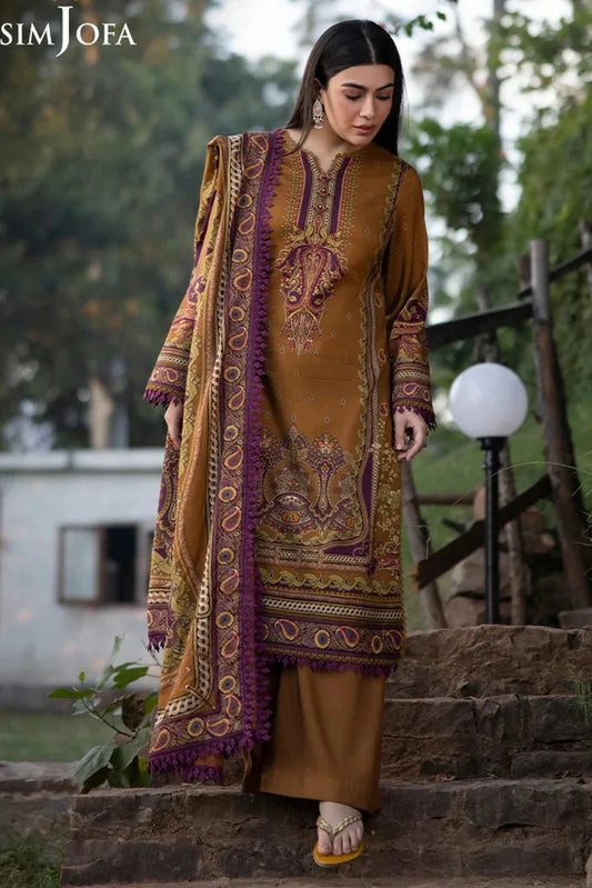 Asim Jofa - Winter Collection - AJUW-64 PRINTED VISCOSE 3 Pcs - Unstitched