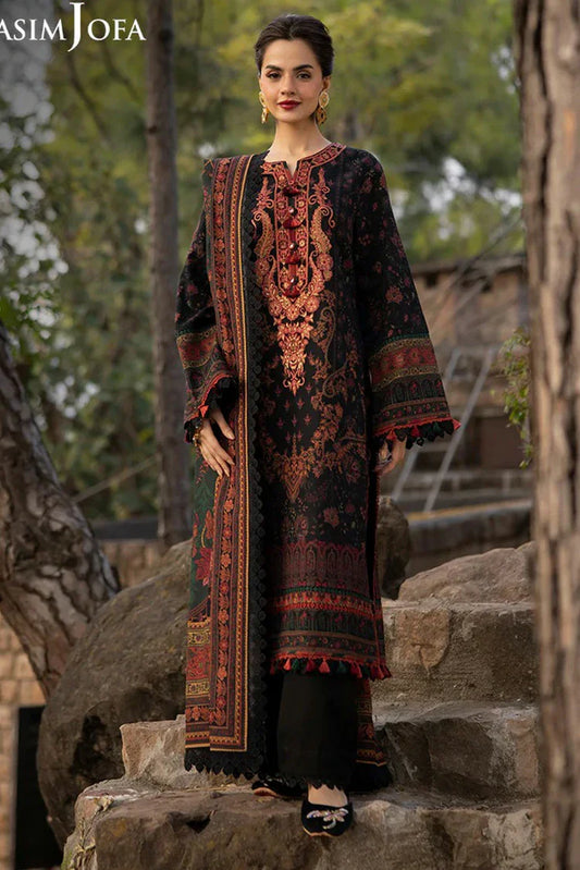 Picture of Asim Jofa - Winter Collection - AJUW-09 EMBROIDERED KHADDAR 3 Pcs - Unstitched - Available at Raja Sahib