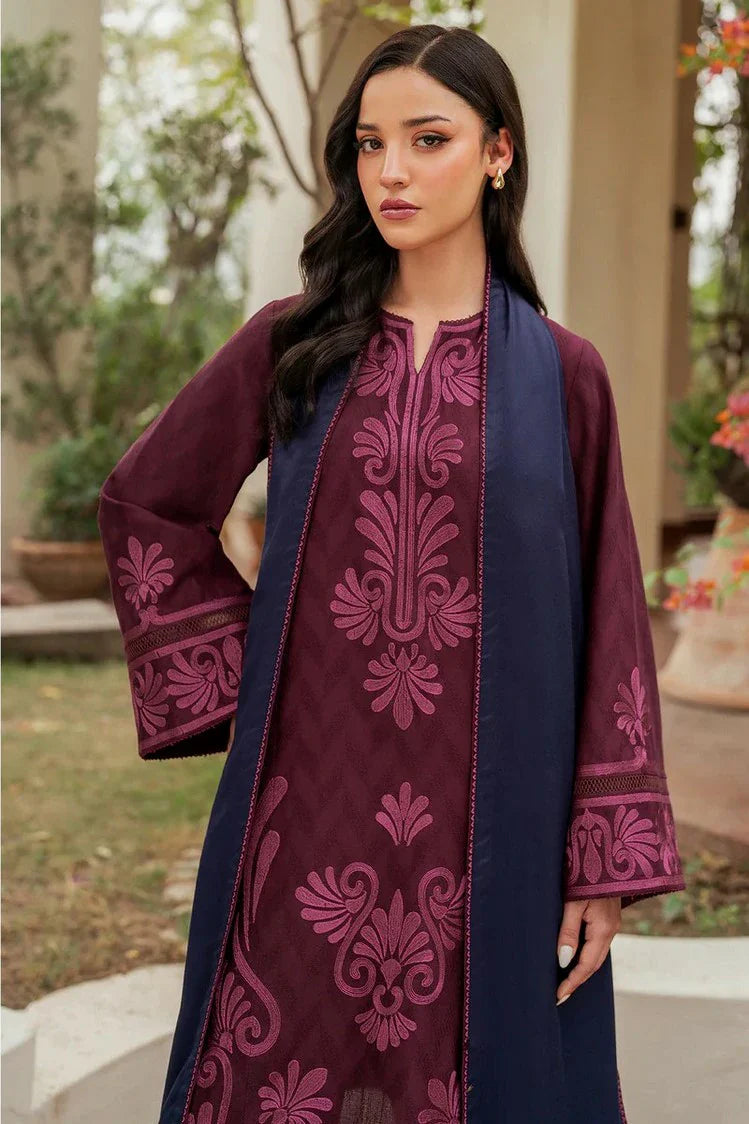 Picture of Jazmin - Winter Prints Vol 2 - EMBROIDERED JACQUARD KHADDAR UW-0115 - Unstitched - Available at Raja Sahib