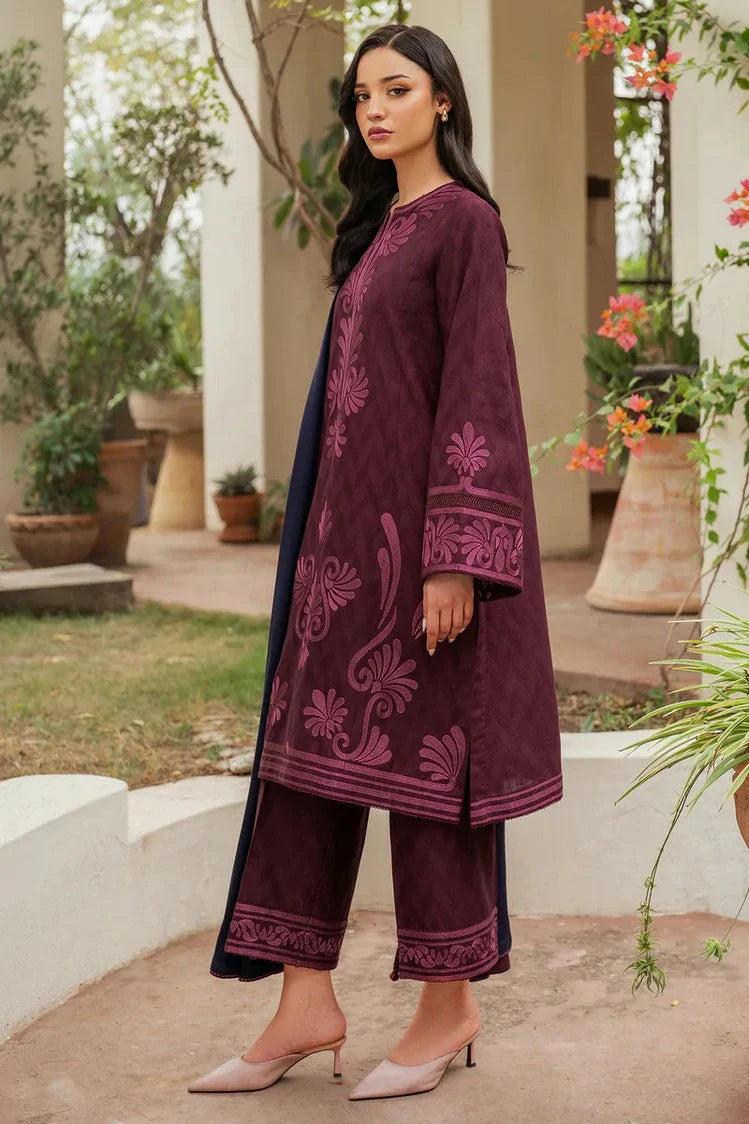 Picture of Jazmin - Winter Prints Vol 2 - EMBROIDERED JACQUARD KHADDAR UW-0115 - Unstitched - Available at Raja Sahib