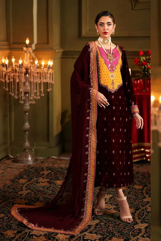 Picture of Charizma - Signora Premium Embroidered Velvet Edit Vol 2 - CVT4-12 - Unstitched - Available at Raja Sahib