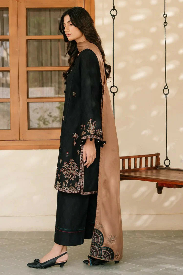 Picture of Jazmin - Winter Prints Vol 3 - EMBROIDERED JACQUARD KHADDAR UW-0126 - Unstitched - Available at Raja Sahib