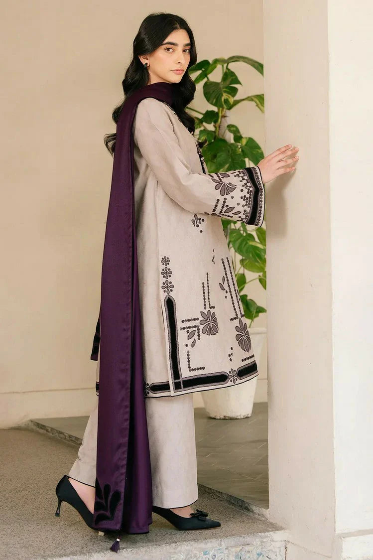 Picture of Jazmin - Winter Prints Vol 3 - EMBROIDERED JACQUARD KHADDAR UW-0136 - Unstitched - Available at Raja Sahib