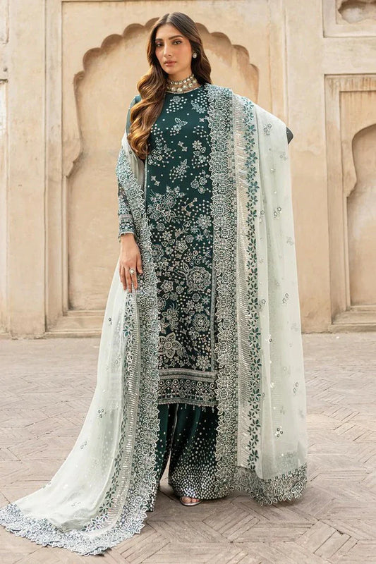 Picture of Farasha - Ritzier Luxury Chiffon Collection - 10-TEAL DREAMS - Unstitched - Available at Raja Sahib