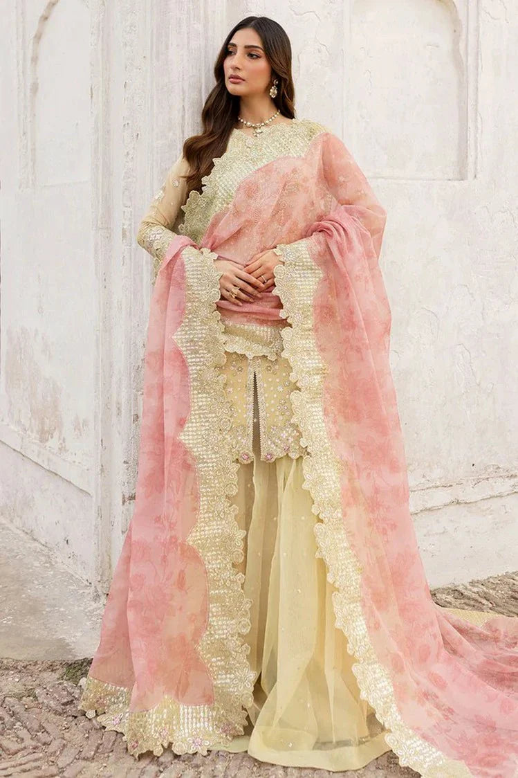 Picture of Farasha - Ritzier Luxury Chiffon Collection - 02-MARIGOLD BLISS - Unstitched - Available at Raja Sahib