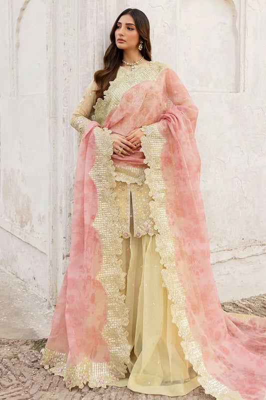 Picture of Farasha - Ritzier Luxury Chiffon Collection - 02-MARIGOLD BLISS - Unstitched - Available at Raja Sahib