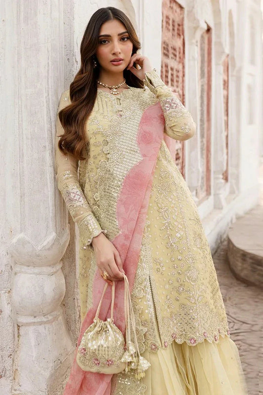 Picture of Farasha - Ritzier Luxury Chiffon Collection - 02-MARIGOLD BLISS - Unstitched - Available at Raja Sahib