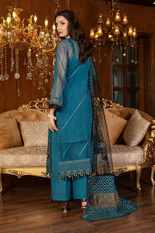 Janique - Luxury Chiffon Collection Vol 4 - D-031 Cobalt blue - Unstitched