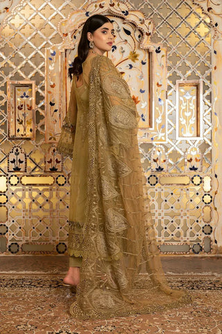 Picture of Janique - Luxury Chiffon Collection Vol 4 - D-035 Saffron - Unstitched - Available at Raja Sahib