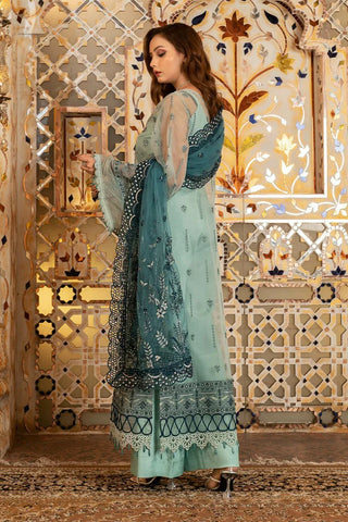 Picture of Janique - Luxury Chiffon Collection Vol 4 - D-036 Teal - Unstitched - Available at Raja Sahib