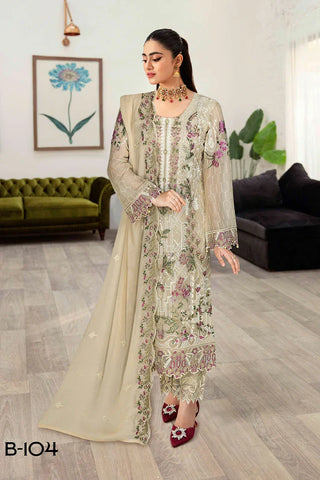 Picture of Ramsha - Sangeet Embroidered Chiffon Collection Vol 1 - B-104 - Unstitched - Available at Raja Sahib