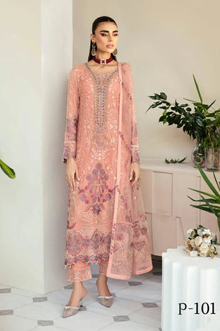 Picture of Ramsha - Dastoor Chiffon Collection Vol 1 - P-101 - Unstitched - Available at Raja Sahib