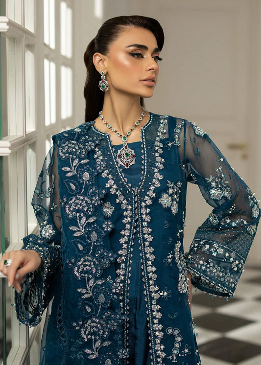 Picture of Sardinia - La More Wedding Formals - 705 Blue Mirage - Unstitched - Available at Raja Sahib