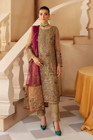 Picture of Ramsha - Minhal Embroidered Organza Collection Vol 12 - M-1208 - Unstitched - Available at Raja Sahib