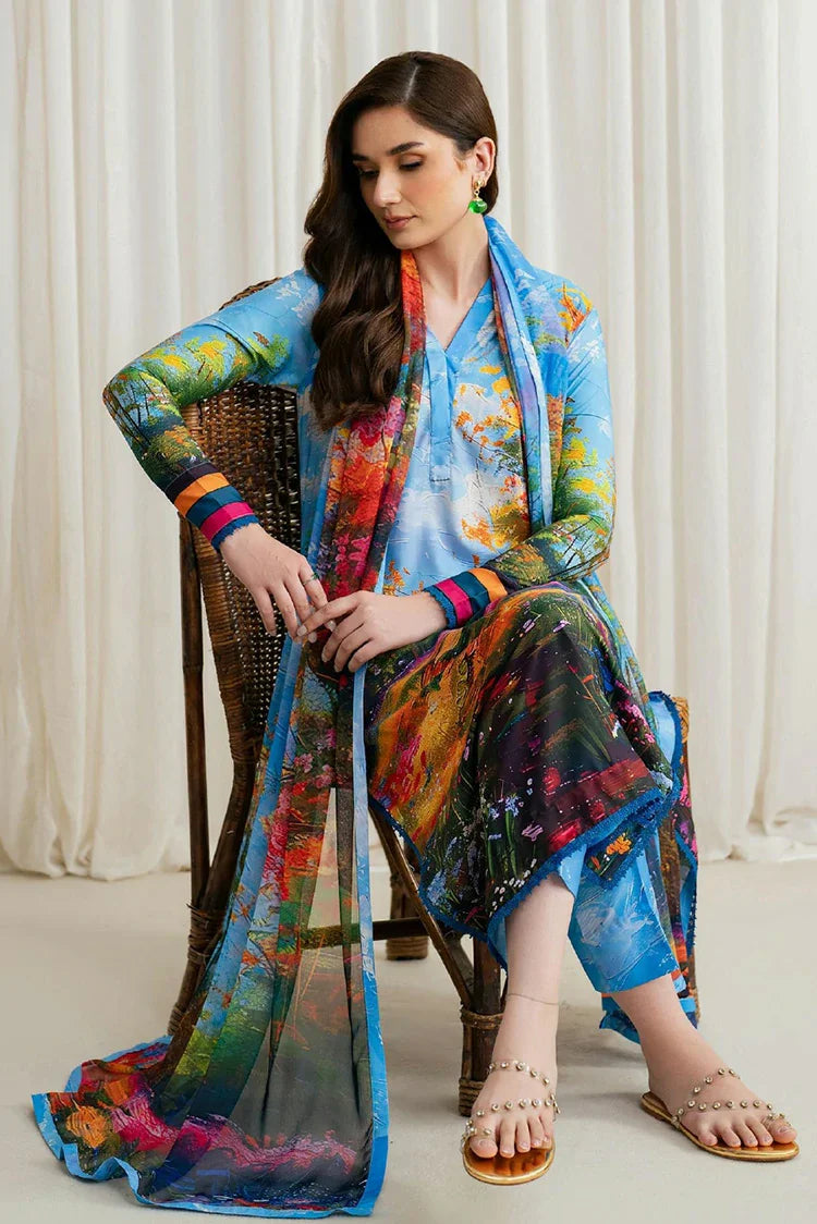 Picture of Zarif - Printed Georgette Silk Collection - ZGS-11 Georgia - Unstitched - Available at Raja Sahib