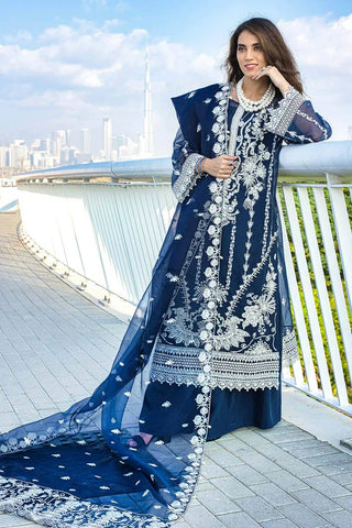 Picture of Kara - Kamdani The Luxury Collection - KRCN-08 Lapis Dream - Unstitched - Available at Raja Sahib