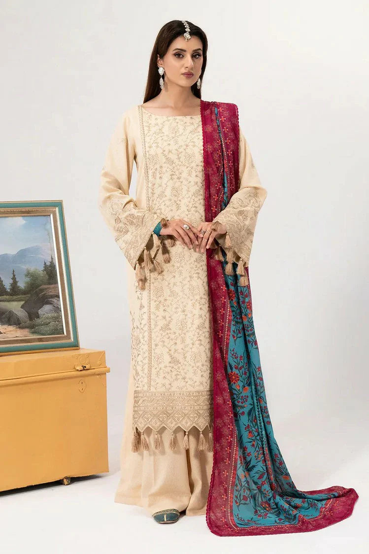 Picture of Saad Shaikh - Luminaa Karandi Collection - 05 Alabaster - Unstitched - Available at Raja Sahib