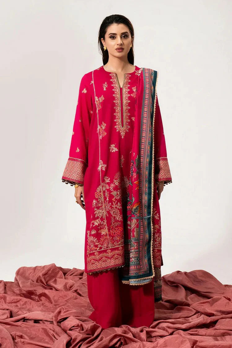 Picture of Saad Shaikh - Luminaa Karandi Collection - 07 Fuchsia - Unstitched - Available at Raja Sahib