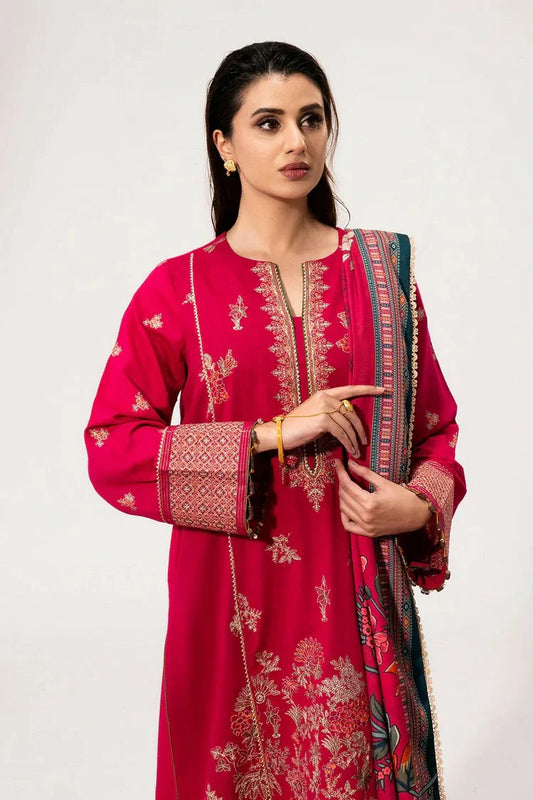 Saad Shaikh - Luminaa Karandi Collection - 07 Fuchsia - Unstitched