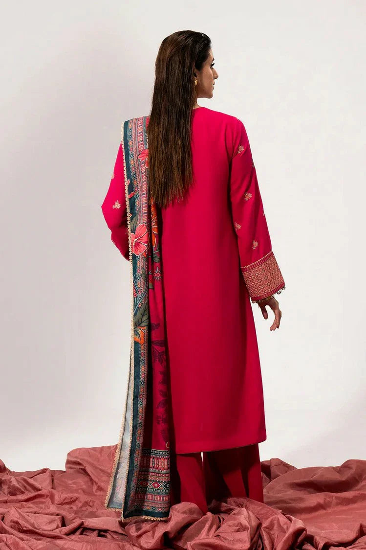 Picture of Saad Shaikh - Luminaa Karandi Collection - 07 Fuchsia - Unstitched - Available at Raja Sahib