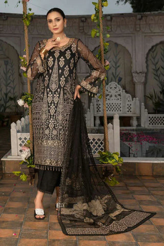 Janique - Luxury Khaadi Collection Vol 5 - 01 Sable Black - Unstitched