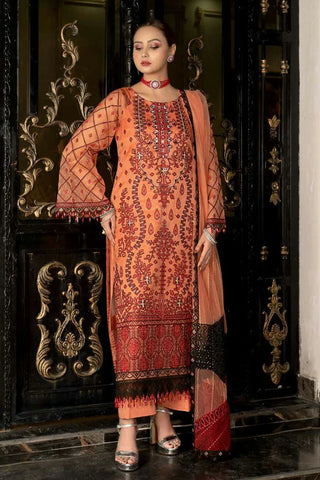 Janique - Luxury Khaadi Collection Vol 5 - 03 Safety Orange - Unstitched