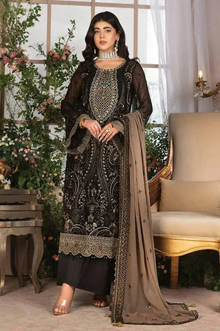 Janique - Luxury Chiffon Collection Vol 6 - 07 Black - Unstitched