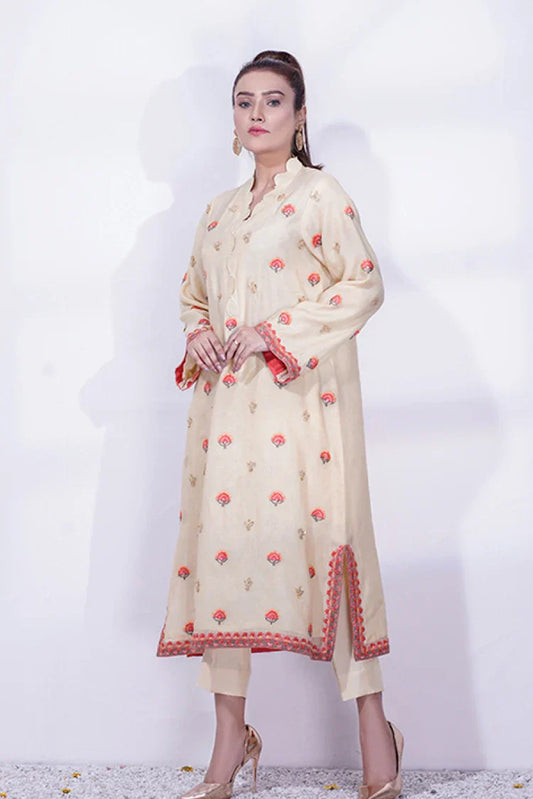 Picture of Anayra Amal - Ibtida RTW Collection - Cream - 2 PC - Khwab - Available at Raja Sahib