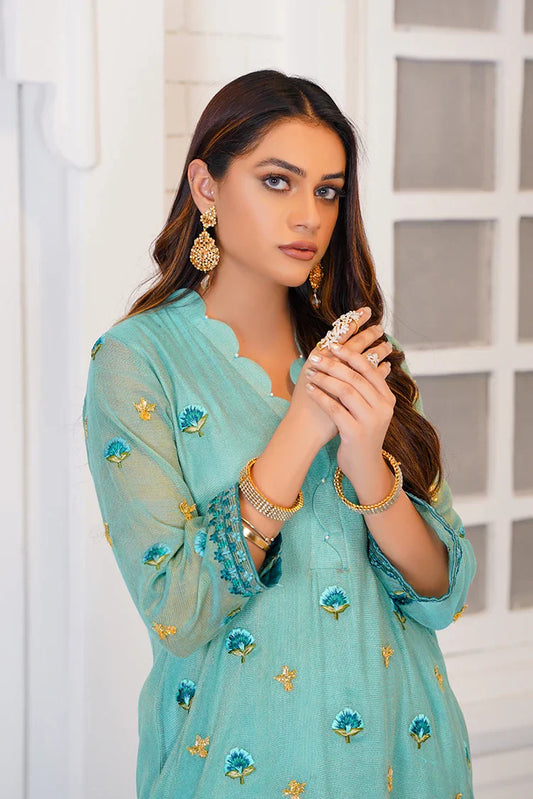 Picture of Anayra Amal - Ibtida RTW Collection - Soft Turqouise - 2 PC - Khwab - Available at Raja Sahib