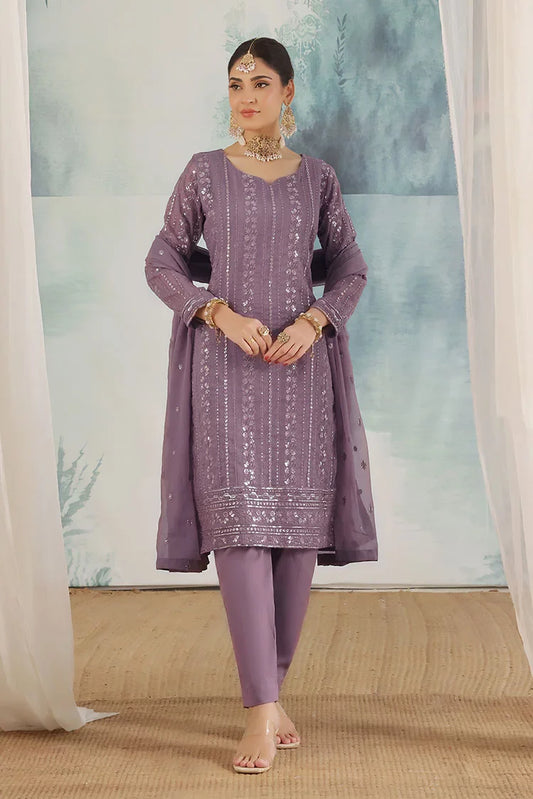 Abaan Zohan - Chandni - Purple - 3 Piece