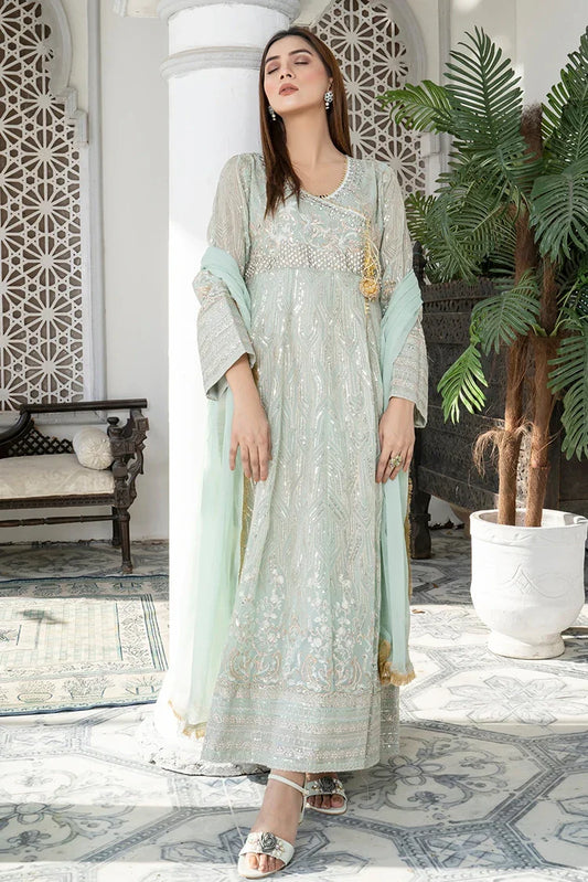 Picture of Manahils - Safiyya RTW Collection - Aqua-105 - Available at Raja Sahib