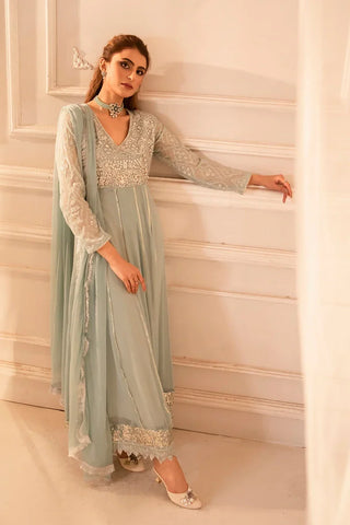 Picture of Manahils - Safiyya RTW Collection - Aqua-108 - Available at Raja Sahib