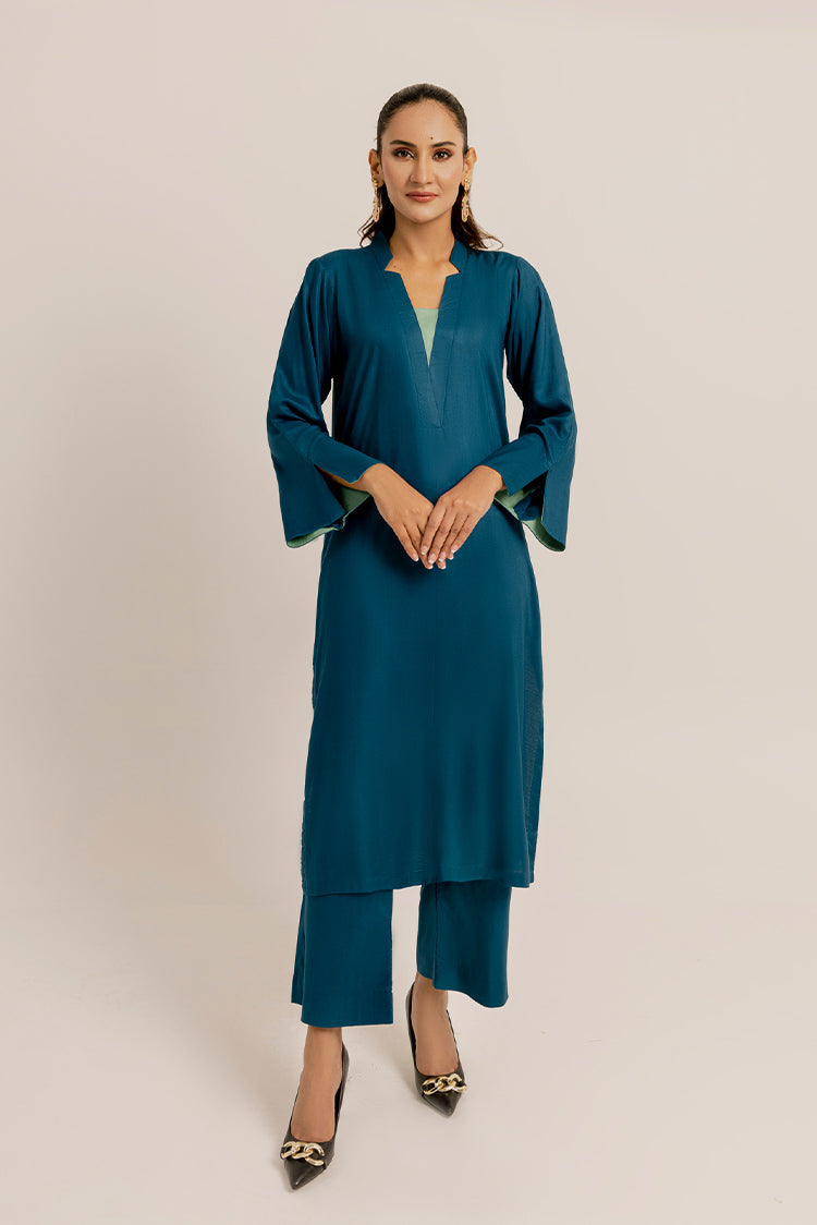 Picture of The Slay Wear - Basic Stitched - Aqua Teal Set - Available at Raja Sahib