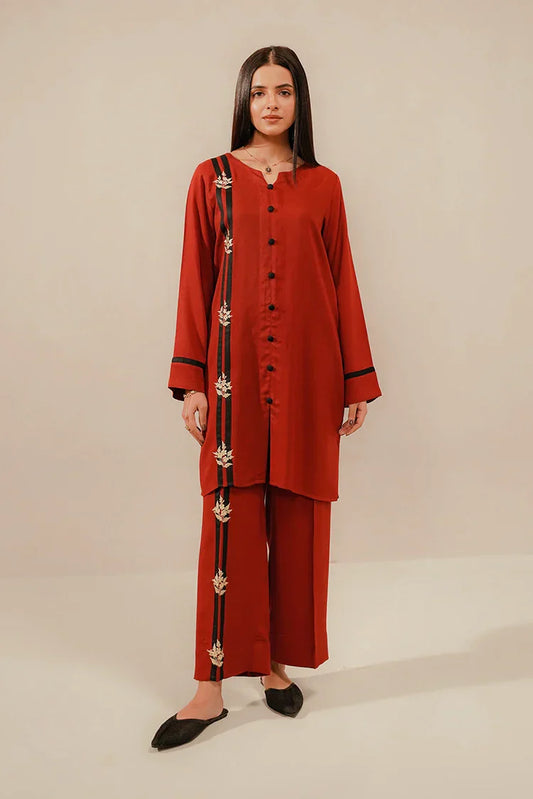 Divinely Crafted - Zyra Embroidered Co-Ords '25 - Ruby