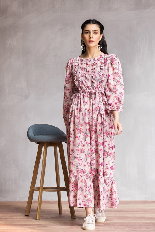 Ellena - Western Georgette Dress