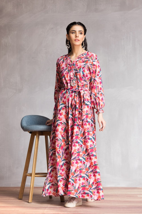 Ellena - Western Georgette Dress