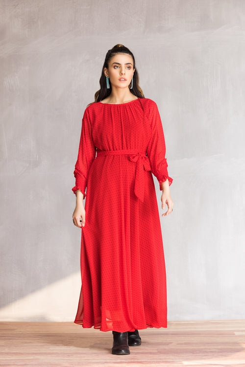 Ellena - Western Georgette Dress