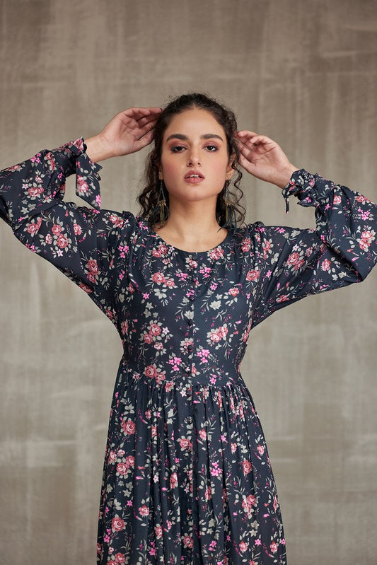 Ellena - Western Georgette Dress