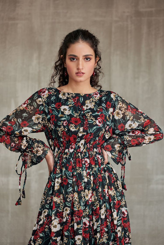 Ellena - Western Georgette Dress