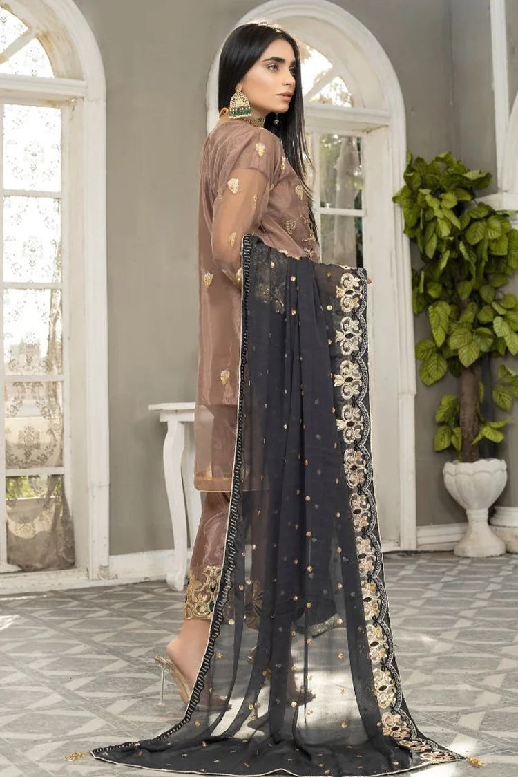 Picture of Ketifa - Formals Unstitched Collection - Prismatic Brown - Available at Raja Sahib