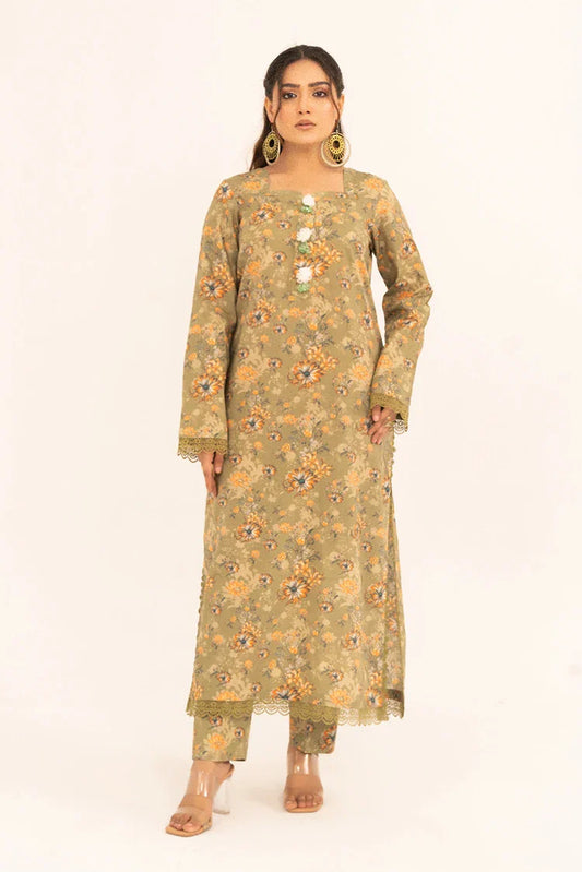 Kleren - Aroma Digital Printed Lawn - Stitched - A-28
