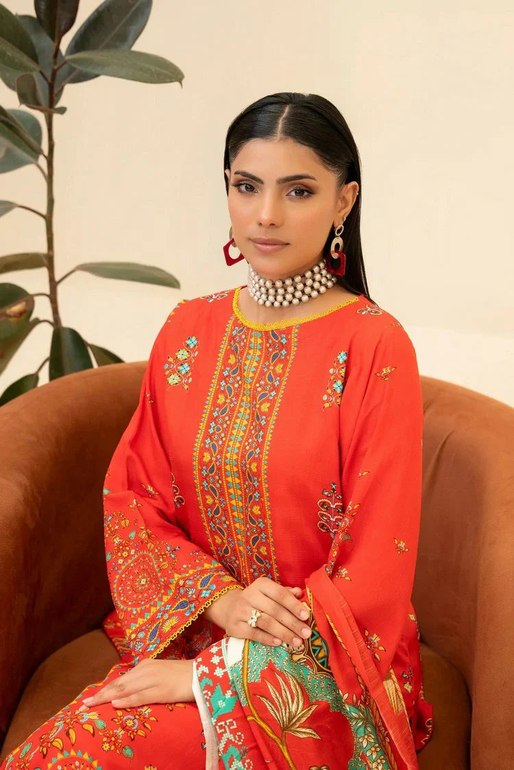 Lala - Lala Vintage Viscose Bana Dora Collection Vol 1 - LS-0412-Ruby Glow - Unstitched