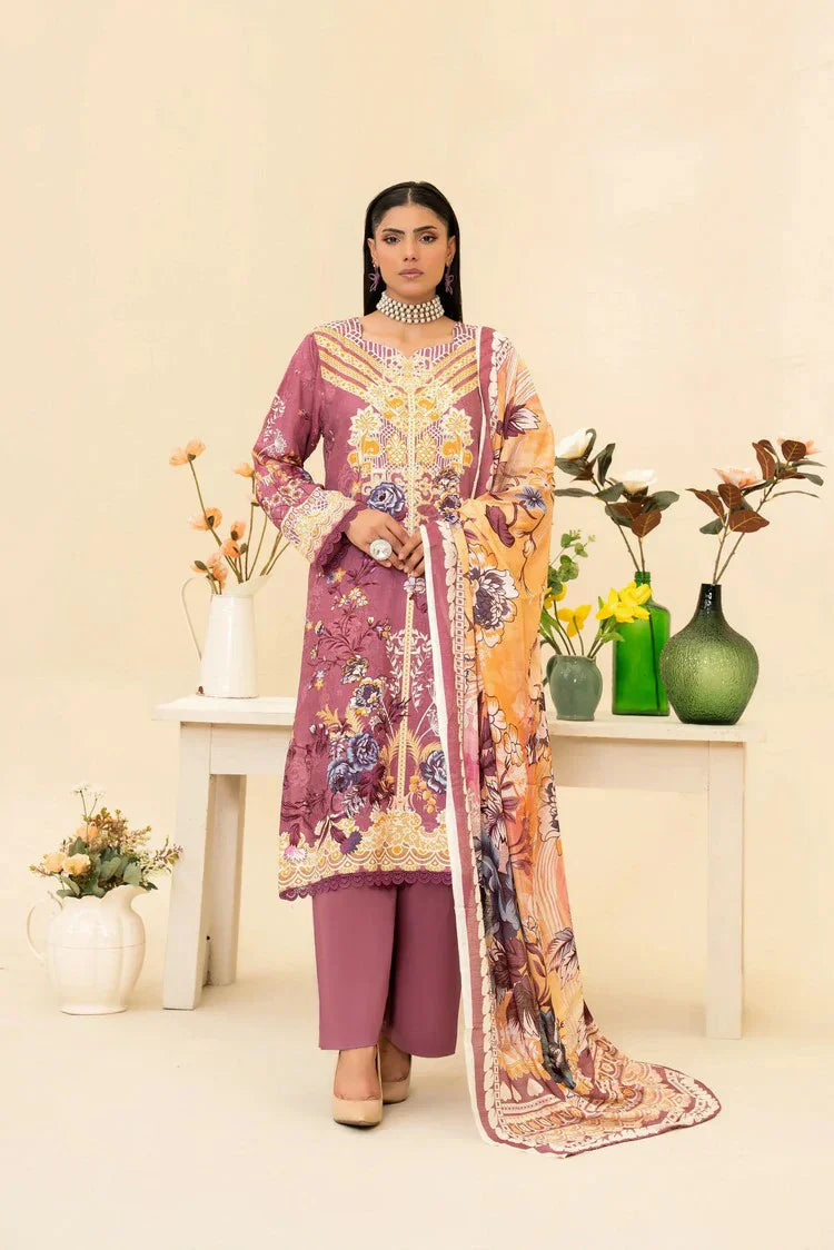 Lala - Lala Vintage Viscose Bana Dora Collection Vol 1 - LS-0414-Mauve Muse - Unstitched